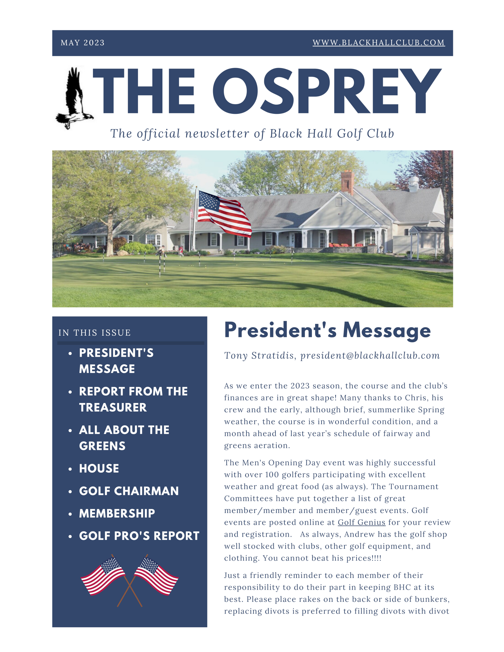 Black Hall Club | Home / The Osprey Newsletter - (2023) Black Hall Club Home / The Osprey Newsletter – (May 2023) The Osprey Newsletter (Page #1)